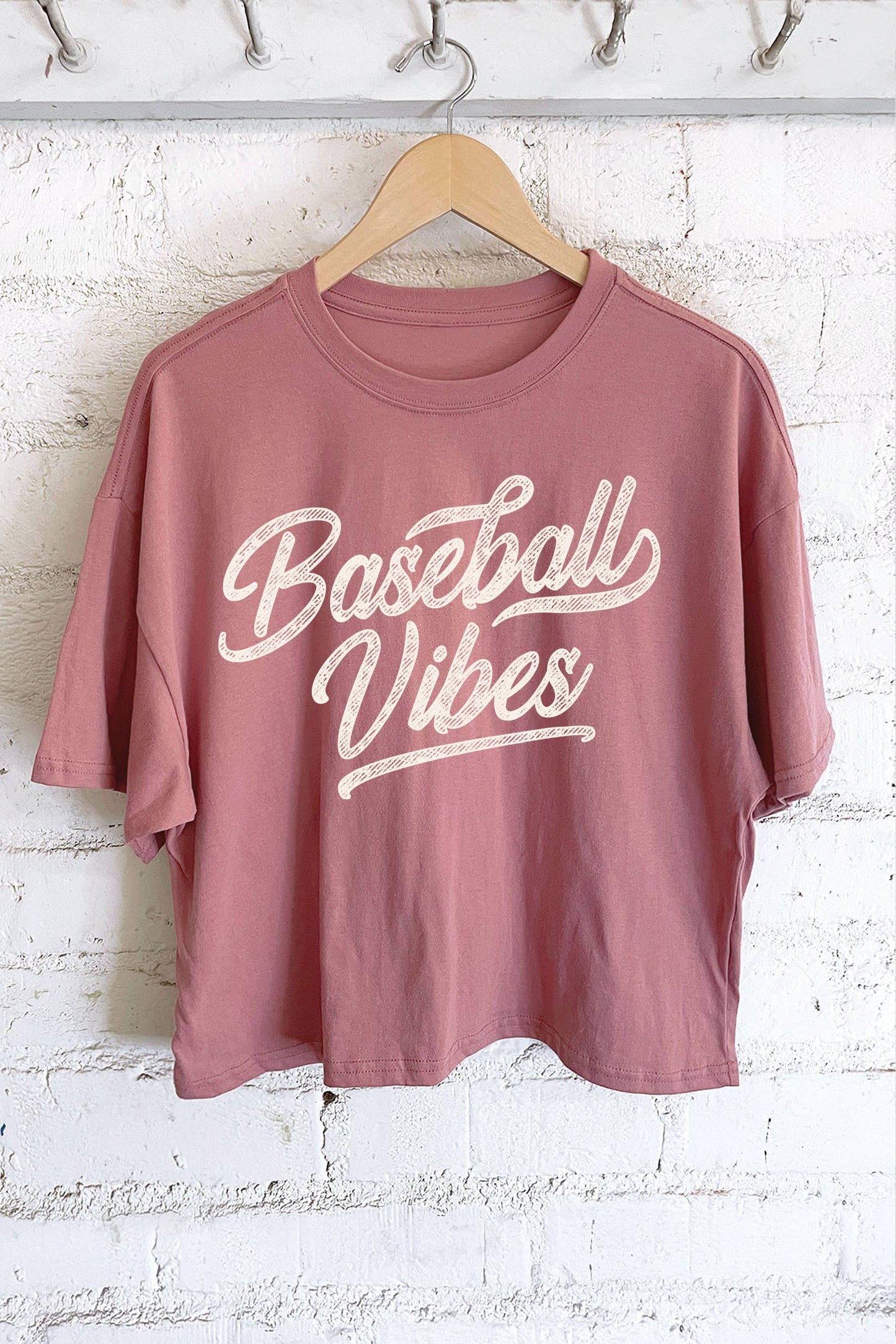 Rustee Clothing - BASEBALL VIBES GRAPHIC LONG CROP TOP