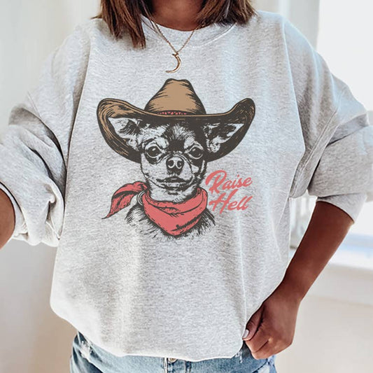 RAISE HELL COWDOG GRAPHIC SWEATSHIRT