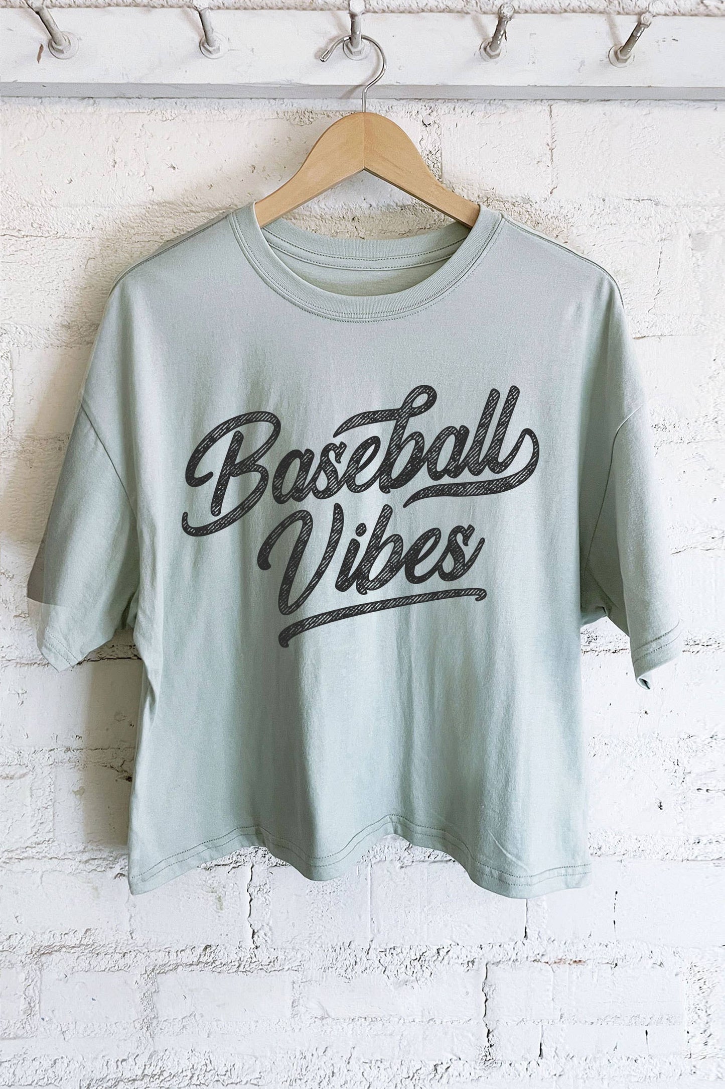 Rustee Clothing - BASEBALL VIBES GRAPHIC LONG CROP TOP