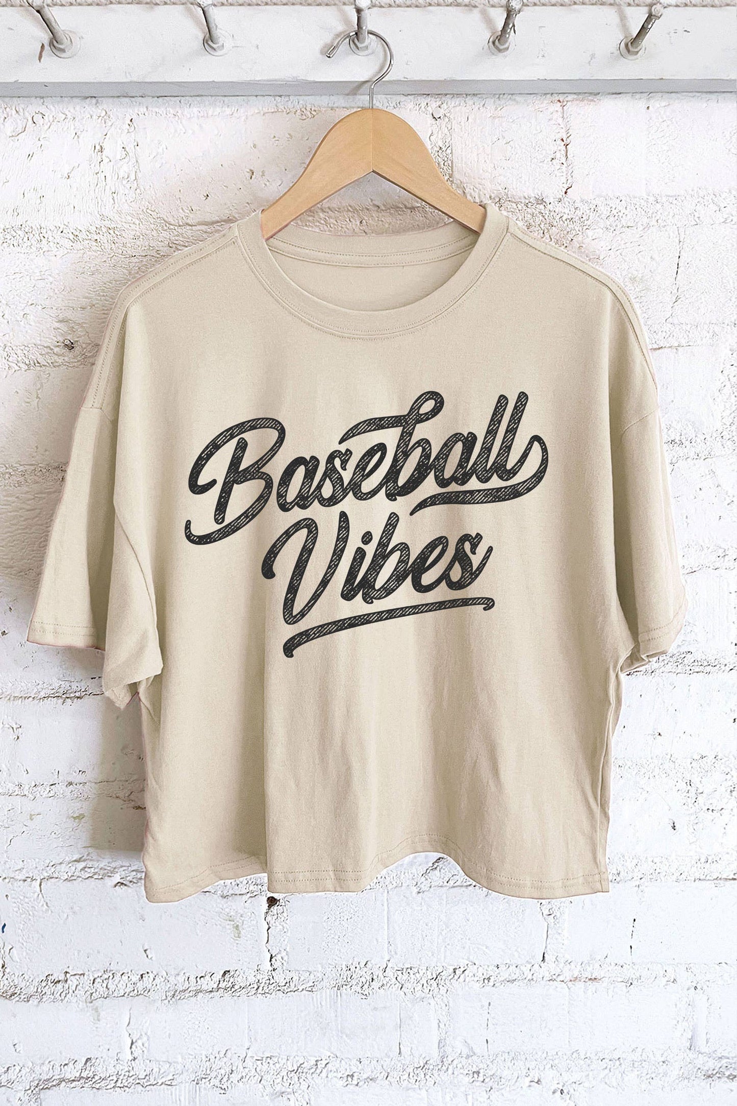 Rustee Clothing - BASEBALL VIBES GRAPHIC LONG CROP TOP