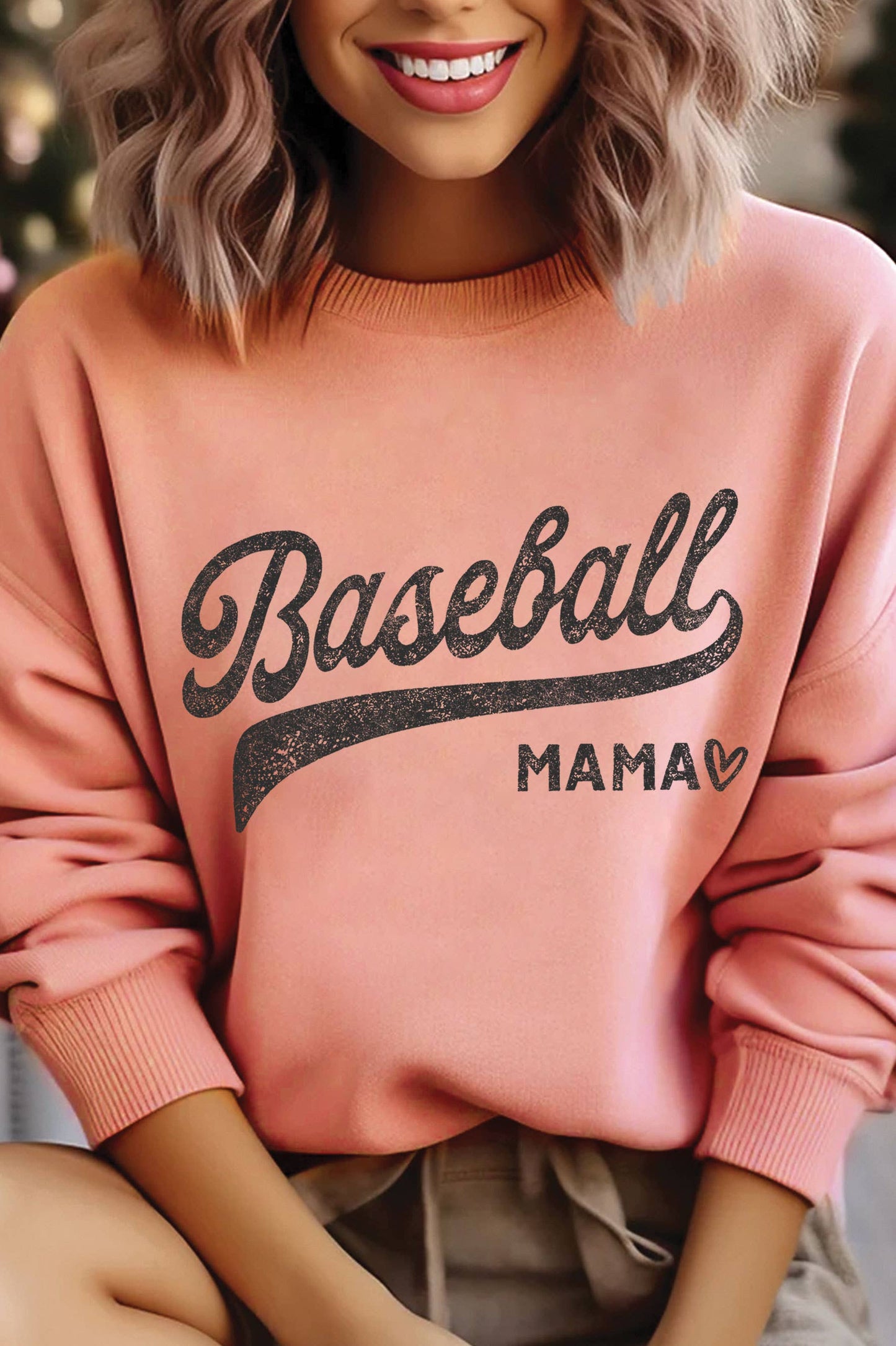 Rustee Clothing - BASEBALL MAMA GRAPHIC BRUSHED SWEATSHIRTS