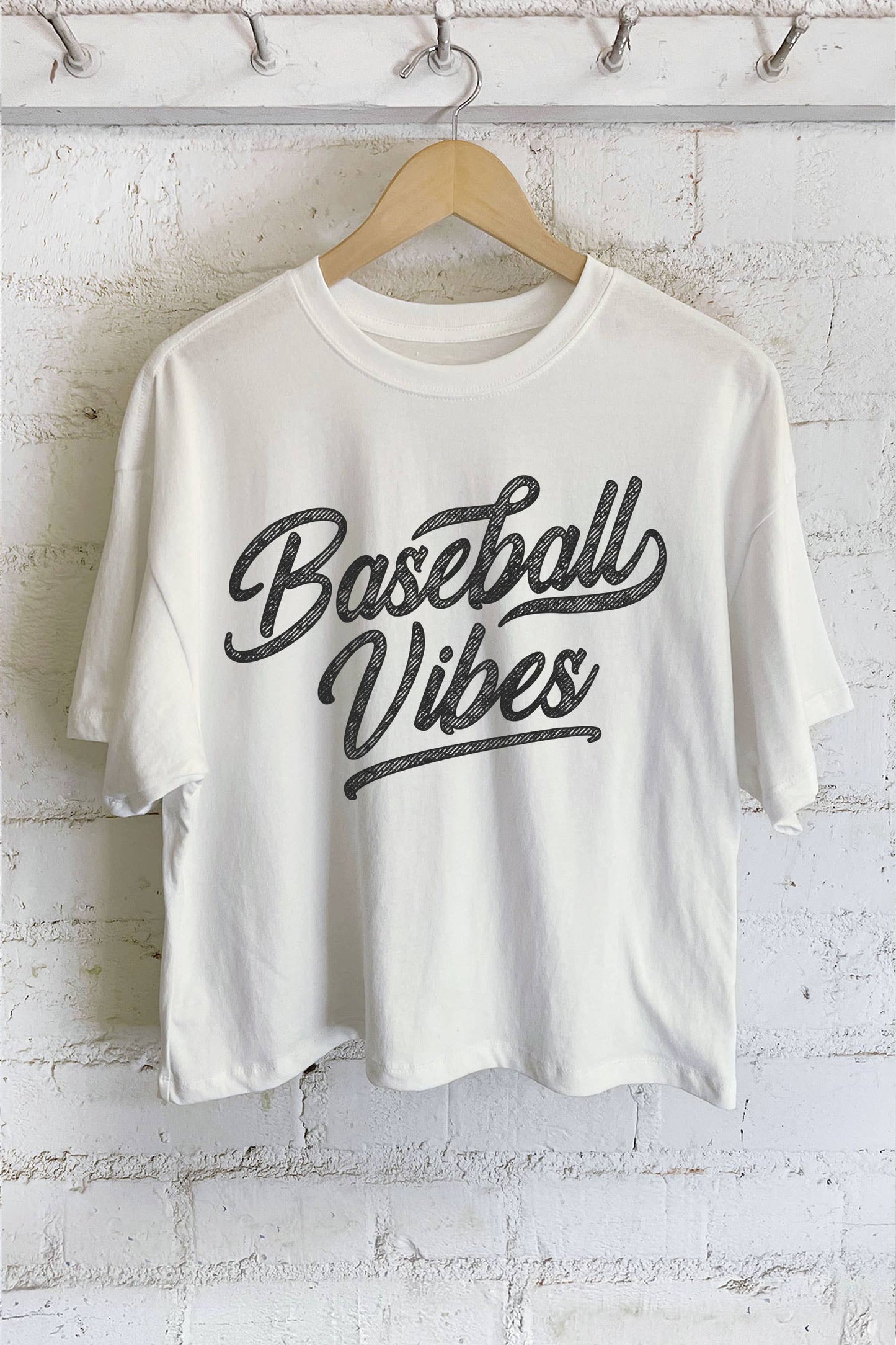 Rustee Clothing - BASEBALL VIBES GRAPHIC LONG CROP TOP