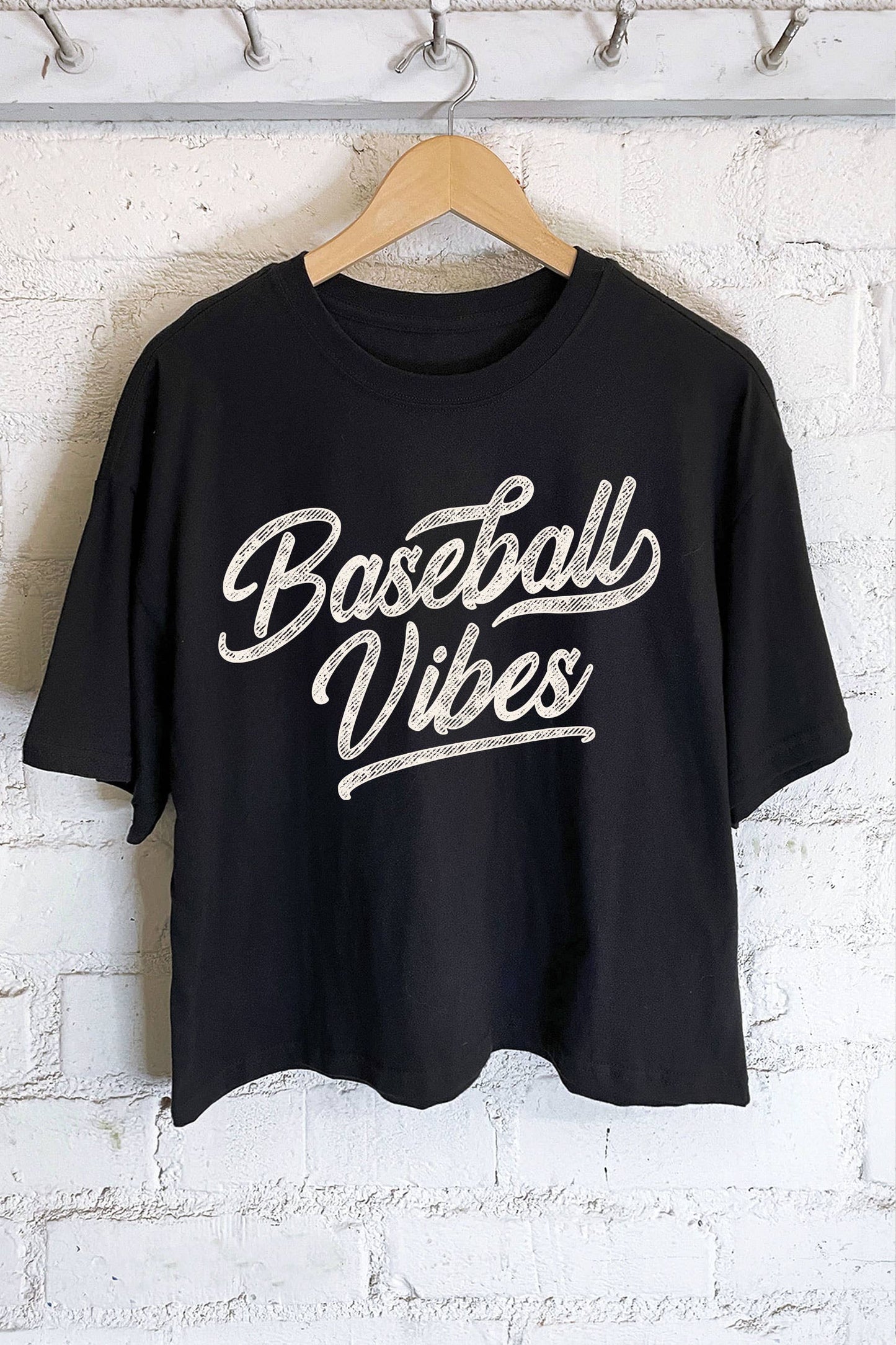 Rustee Clothing - BASEBALL VIBES GRAPHIC LONG CROP TOP