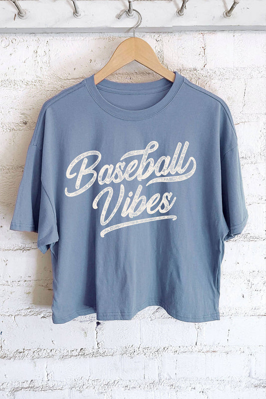 Rustee Clothing - BASEBALL VIBES GRAPHIC LONG CROP TOP