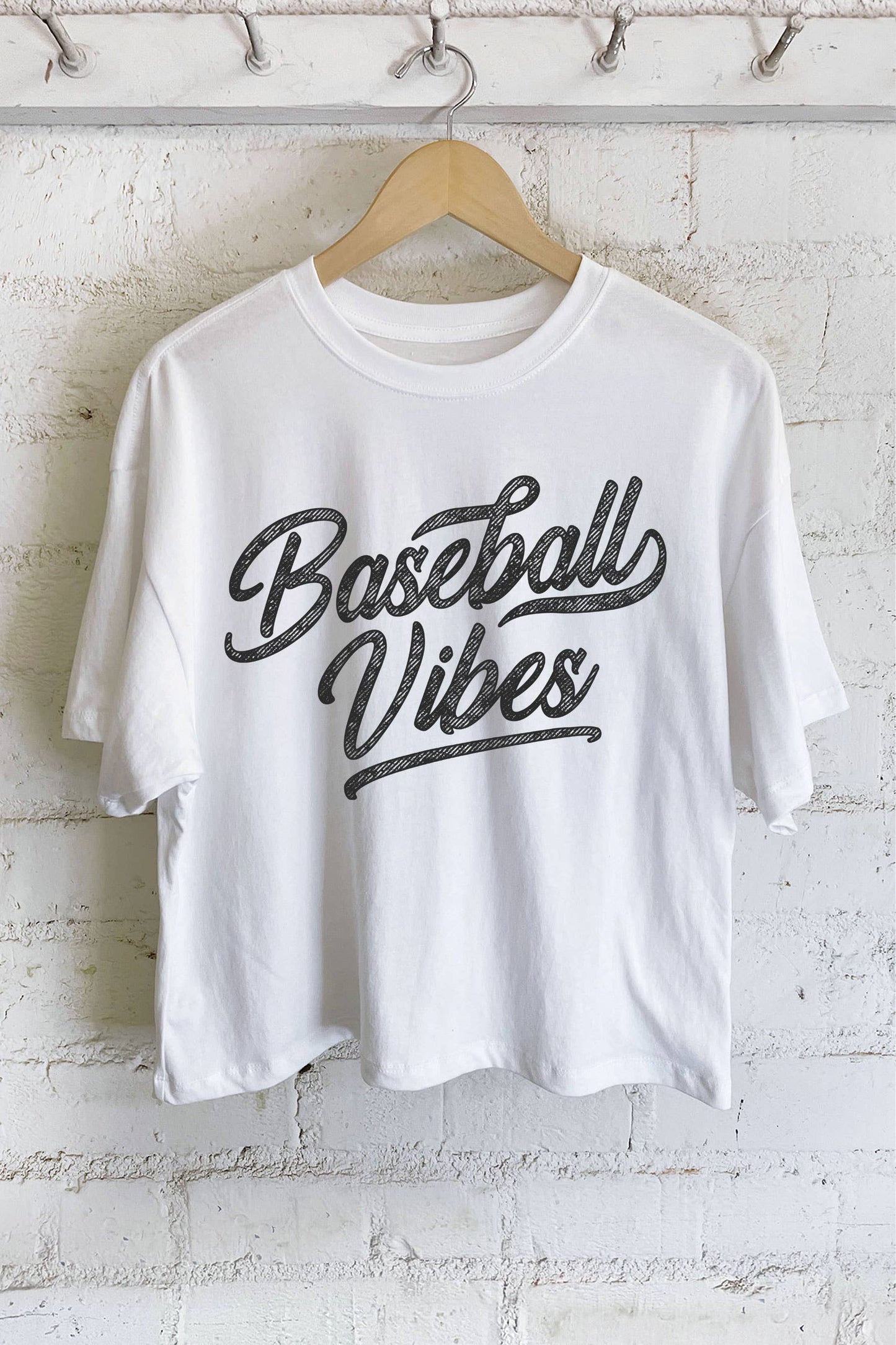 Rustee Clothing - BASEBALL VIBES GRAPHIC LONG CROP TOP