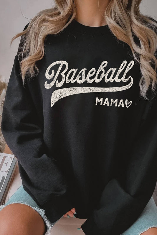 Rustee Clothing - BASEBALL MAMA GRAPHIC BRUSHED SWEATSHIRTS