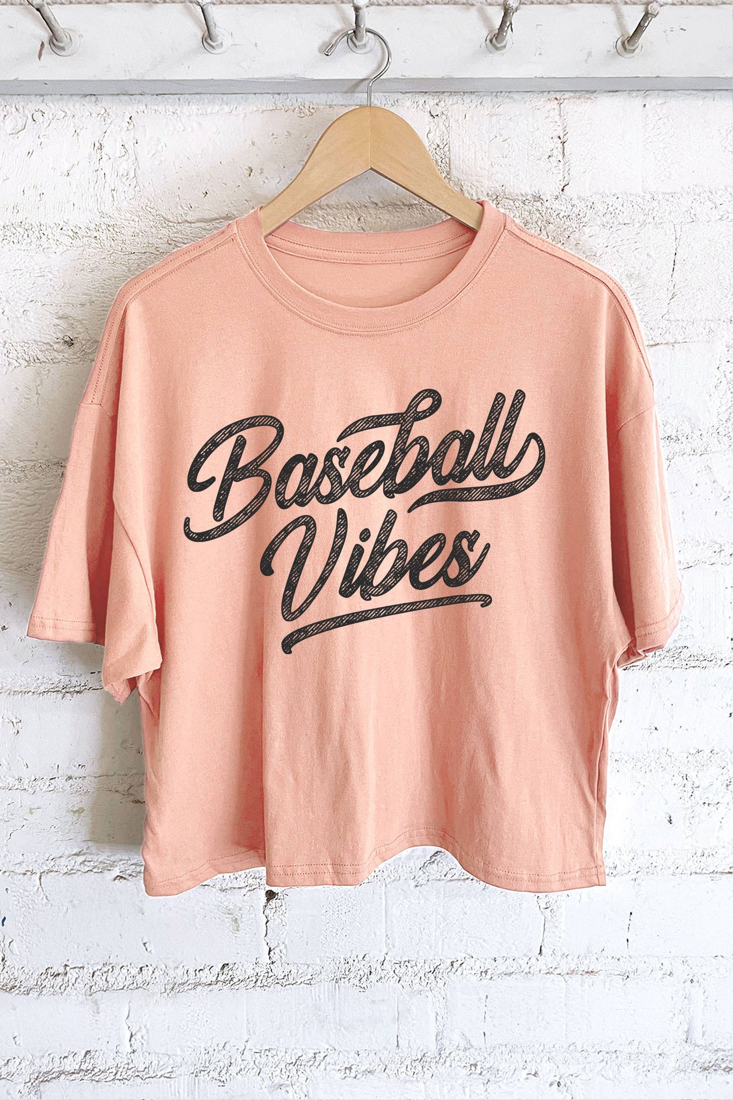 Rustee Clothing - BASEBALL VIBES GRAPHIC LONG CROP TOP